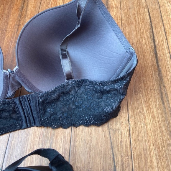 Torrid 46DDD Smoothing Push Plunge Up & Push Plunge Bras Lot Of 2 Black Gray - Picture 12 of 16